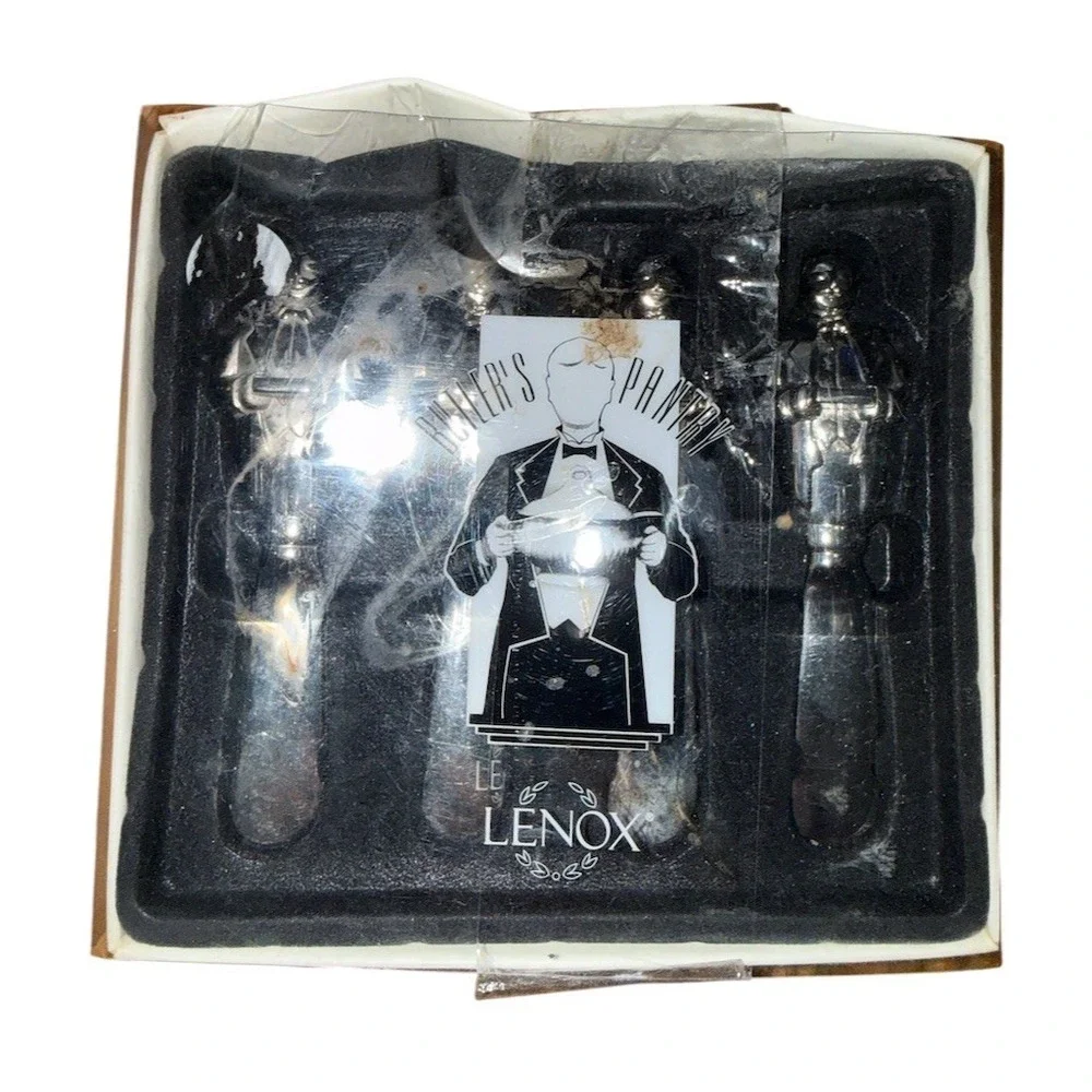 Lenox Butler's Pantry At Your Service Set of 4 Cheese Spreaders Silver plated